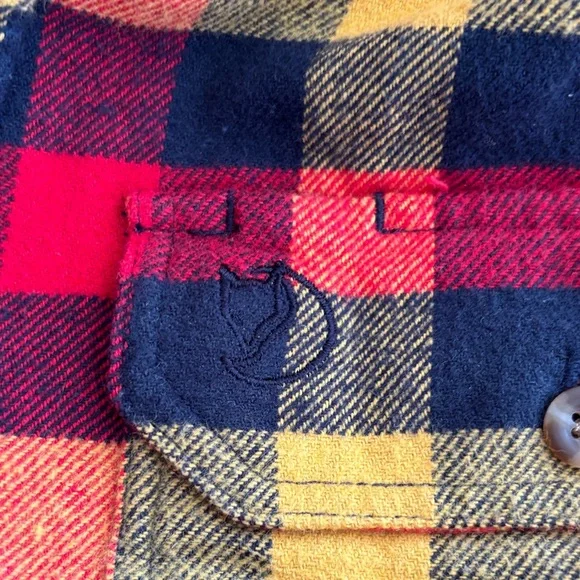 Fjallraven Red, Yellow & Black Plaid Button-Down Shirt - Picture 4 of 9